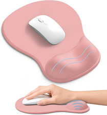 Ergonomic Mouse Pad with Wrist Rest, Gel Wrist Support, Pink picture