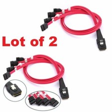2x Mini SAS to 4-SATA SFF-8087 Multi-Lane Forward Breakout Internal Cable 50CM picture