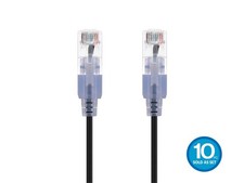 SlimRun Cat6A Ethernet Patch Cable Network RJ45 Stranded UTP 14ft Black 5pk picture