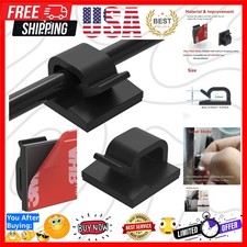40Pack Adhesive Cable Clips, Wire Holders for Desk Wall Car, Black picture