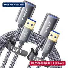2 Pack USB 3.0 Extension Cable 10FT + 10FT Type A Male to Female Nylon Braided picture