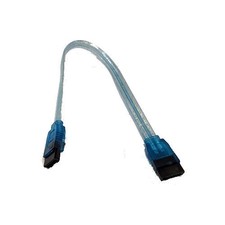 10inch SATA3.0 6Gbs Cable, straight to straight, light UV Blue, metal latch picture