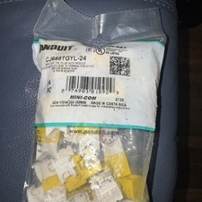 (24-PACK) Panduit CJ688TGYL-24 Cat6 Mini-Com Jack Module, Yellow GENUINE ~STSI picture