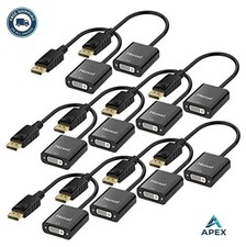 DisplayPort to DVI Adapter 10 Pack Male to Female 1080p Gold Plated Black For picture