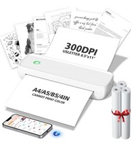 MinZhi Portable Thermal Printer,Wireless Supports 8.5