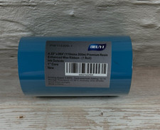.33'' x 984 Premium Resin Enhanced Wax Ribbon 110mm x 300m Black Thermal-9 Rolls picture