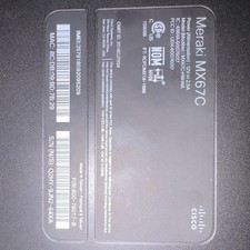 Cisco Meraki MX67C Desktop Firewall Appliance, MPN MX67C-HW-NA / 600-76017-B picture