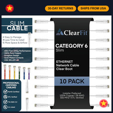 Slim 10-Pack 7FT Cat6 Ethernet Cables, 28AWG High-Speed LAN Patch Cord, Clear Bo picture
