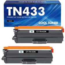 2 Pack Black TN433 Toner Cartridges Compatible with Brother Printers High Yield picture