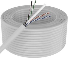 A-T 1000' Cat6 Ethernet White Bulk Network Cable 23AWG 600Mhz UL Bare Solid picture