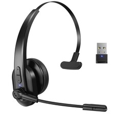 Bluetooth Headset with USB Dongle for Computer, Single-Ear Wireless Headset w... picture