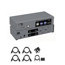 USB-C MST KVM Switch for 2 Computers and 4 Monitors, Quad 4K@60Hz, Dual USB-C... picture
