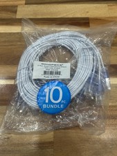 MONOPRICE 10 Pack, SlimRun Cat 6A Ethernet Network Patch Cable.5 ft . White. NEW picture
