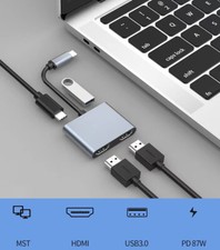 USB-C 4-in-1 docking station Dual HDMI output/USB 3.0 /TYPE-C 87W fast charging picture