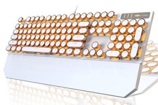 Typewriter Style Mechanical Keyboard, 104 Keys, Gold LED Backlit, Wired picture