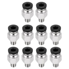 10Pcs PC4-M6 Straight Through Fitting for 3D Printer 2x4mm Tubes Black picture