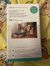 Cricut StickerPix Print Sticker Sheets & Ink Cartridges 72 Sheets 2 Cartridges picture