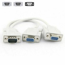 VGA SVGA 1 PC TO 2 MONITOR Male to 2 Dual Female Y Adapter Splitter Cable 15 PIN picture