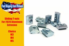 Slide In T Nut M3, M4 M5 / 2020 Series Aluminum Profile Extrusion, Qty 20 picture