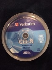 Verbatim Music CD-R 80min 40x with Branded Surface - 25pk Spindle Brand New  picture