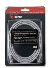 Lot of 2 Cat5e Ethernet Network Cables Gigaware 10ft Crossover + 7ft Patch** picture