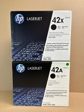 2 Genuine HP 42X, 42A LJ4250,4350 Black Toners Q5942X and Q5942A (1 each) picture