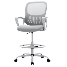 Tall Drafting Chair High Office Desk with Footrest Grey KA-37185A-GY1 picture