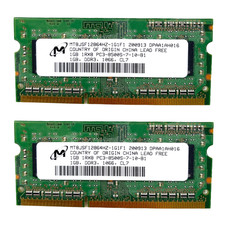 2 x 1GB MT8JSF212864GZ-1G1F1 OEM MICRON MEMORY LAPTOP 1RX8 PC3-85003S-7-10-B1 picture