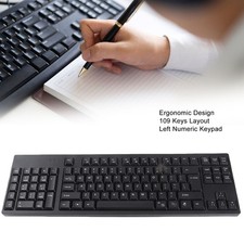 Left Handed Keyboard 109 Keys Micro USB Ergonomic Layout Plug And Play picture