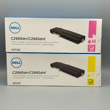 Dell V4TG6 2K1VC C2660dn C2665dnf Color Toner Yellow Magenta High Yield USED picture