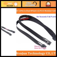 60cm Black 12Pin PSU to Dual 8(6+2) PCI-E Graphics Card Power Supply Cable picture