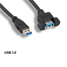 10x 3ft Panel-Mount Spuer Speed USB 3.0 Type A Extension Cable 5Gbps PC Data picture