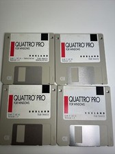 Set of Vintage 1991 Quattro Pro For Windows v1.0 3.5in 4 Floppy Disks picture