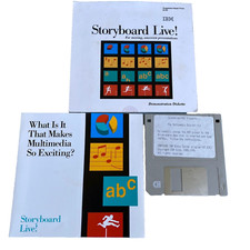 IBM Storyboard Live 3.5 Floppy Disk Multimedia Starter Kit 1990 Computer SW VTG picture