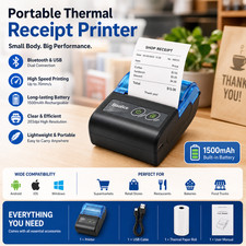 Bisofice Bluetooth 58mm Thermal Receipt Printer Portable Mobile POS Printer O3Q4 picture
