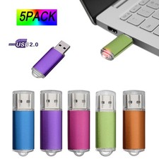 USB2.0 Flash Drive Rectangle 1GB-32GB Blank Data Memory Stick Mixed Color 5 Pack picture