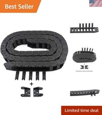 R18 Internal Size 10X20mm 1Meter Length Black Plastic Flexible Drag Chain Cab... picture
