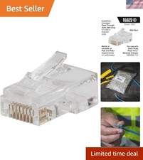 763 Pass-Thru Modular Data Plug, RJ45 , Gold Plated, Pass Through Connectors ... picture