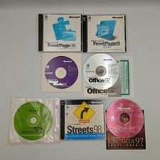 Microsoft Software Lot 7 FrontPage 98 2000 Office 97 Visual Studio Encarta CDROM picture