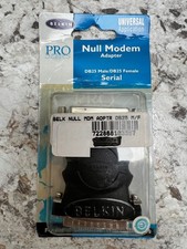NIP Belkin Pro Series Null Modem Adapter Db25 Male Db25 Female Serial F4a602 A19 picture