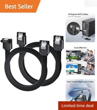 Versatile 2-Pack SATA III Data Cables - 90-Degree & Straight 18in, Tangle-Free picture