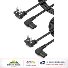 10-Foot Non-Polarized Power Cord 2-Pack with 90-Degree Angle Plug Design picture