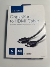 Insignia NSPD06502 6ft Display Port to HDMI Cable - Black 4K Ultra HD picture