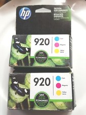 HP 920 Tri-Color Ink Cartridges Genuine OEM - Expired 3/2020 Bundle 2 Pc Sealed  picture