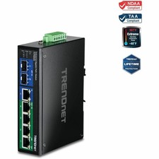 TRENDnet 6-Port Industrial Gigabit PoE+ DIN-Rail Switch 12 ? 56 V TI-PG62B picture