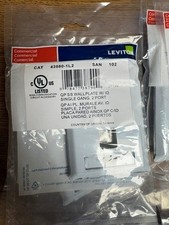 Leviton 43080-1L2 QUICKPORT Stainless Steel Wall Plate with ID Windows. 2-Port picture