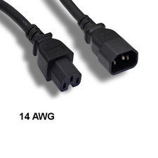 10x 6ft Black Power Cable IEC60320 C14/C15 14AWG 15A/250V SJT PDU UPS System picture