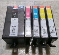 HP Genuine 5 Pack Ink Cartridges 910XL Black & 910 Cyan Magenta Yellow 07/2027 picture