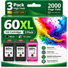 60XL 3PK Ink Cartridges compatible for 60XL DeskJet C4635 F4280 PhotoSmart C4635 picture