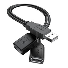 【2026 Upgraded】 USB 2.0 A Male to 2 Dual USB Female Jack Y Splitter Hub Power Co picture